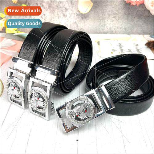 Outdoor hollow silver point drill mens belt automatic buckle