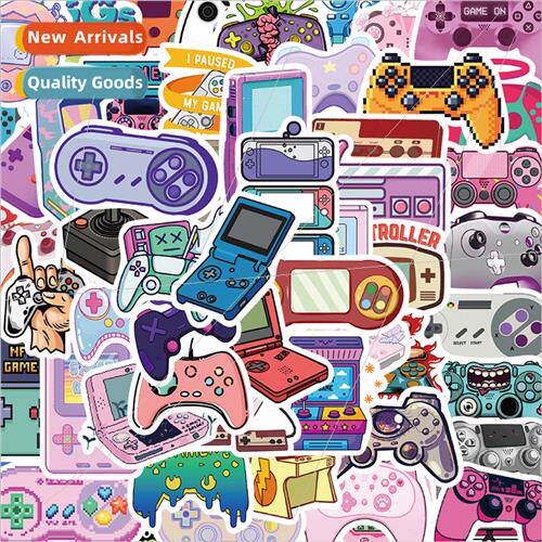 60 pcs colorful gamepad doodle stickers luggage guitar notep