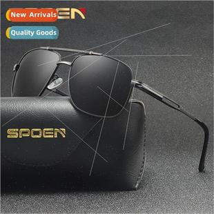 适用men retro Polarized new metal frame sunglasses square