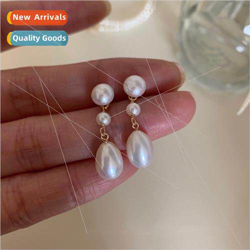 Vintage water drop day freshwater pearl earrings removable t