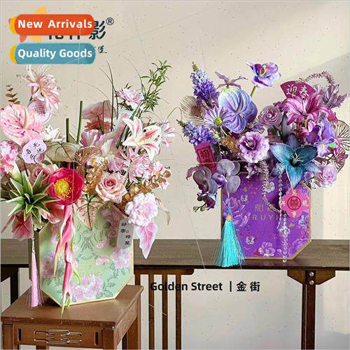 New Year Octagonal Box New Chinese New Year Eve Flower Huggi