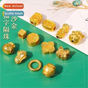 beads handmade diy clover gold spacer jewelry plated blessed
