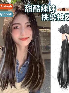 Pick color wig female hair extensions piece slightly curly b