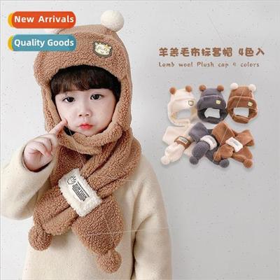 Children hat scarf all-in-one twoPCS winter Korean  cold-add