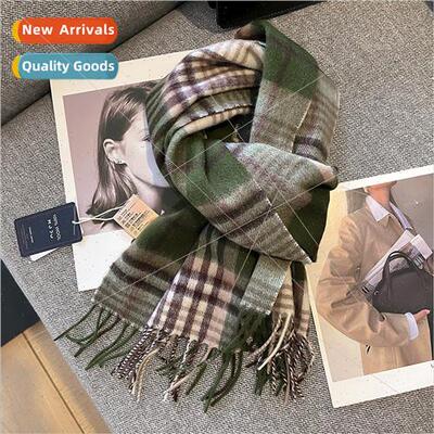Autumn winter Australia pure wool plaid scarf female versati