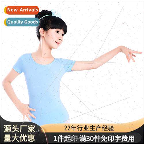 Childrens dancewear female ballet unim summer short-sleeved