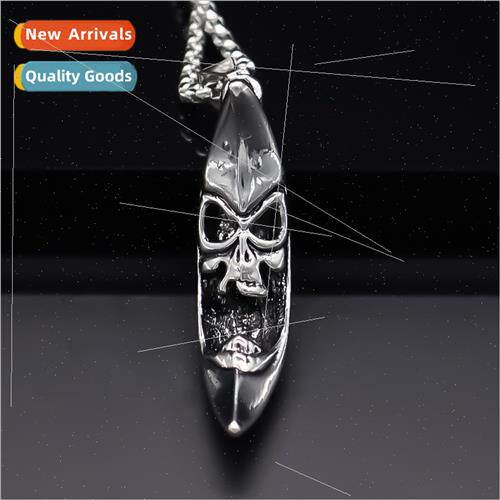 Alloy Moon Pendant Hip Hop Devil Face Accessory Necklace che