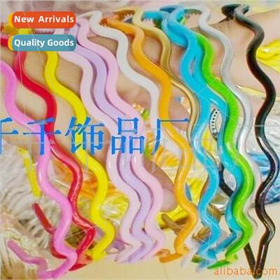 Korean hair bands solid color colorful small wave spray pain