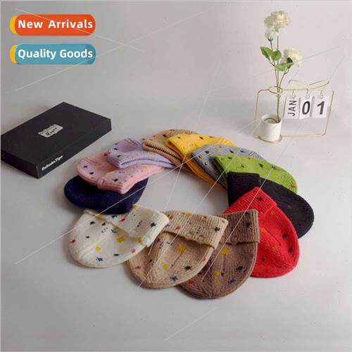 Autumn winter new graffi printing knted cap Korean broken ho