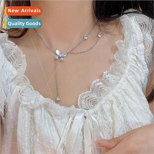 Fairy water drop butterfly necklace girlfriend birthday gift