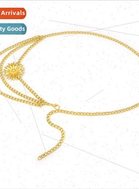 Wind sunflower waist chain female niche high  small daisy th