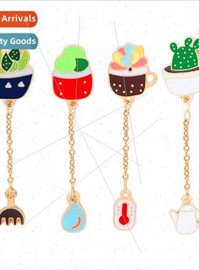 Europe new cartoon creative plant brooch succulent rose cact