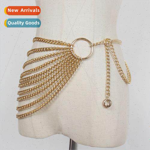 Multi-layer thick chain waist chain female ins metal chain t