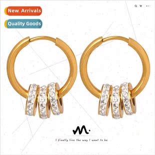 diamonds small four sense wear earrings Delicate circle