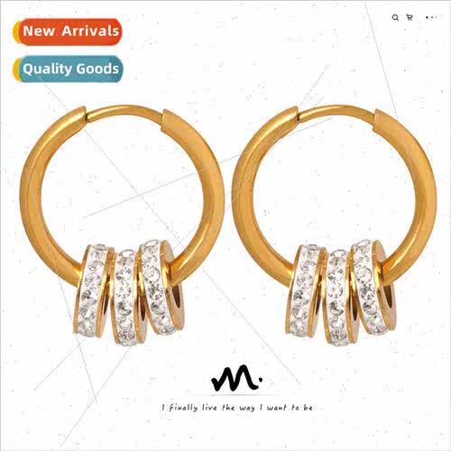 Delicate sense wh diamonds small circle earrings a four wear