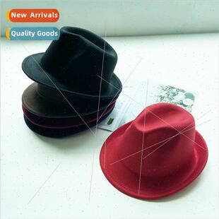 Korean felt bowler hat Panama fall winter hat rolled brim h