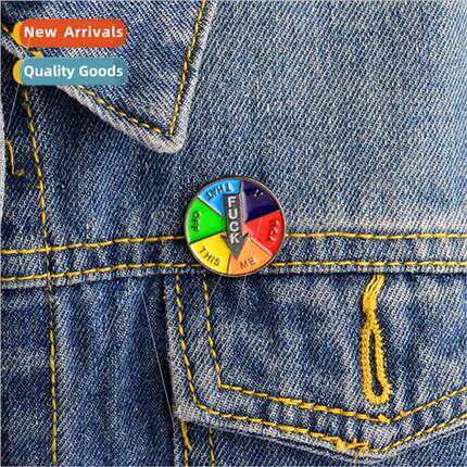 2018 New Colorful Button Brooch Arrow Clothes Collar Micro B