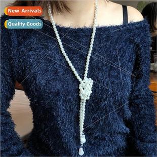 pearl necklace winter single fall long creative Hot strip