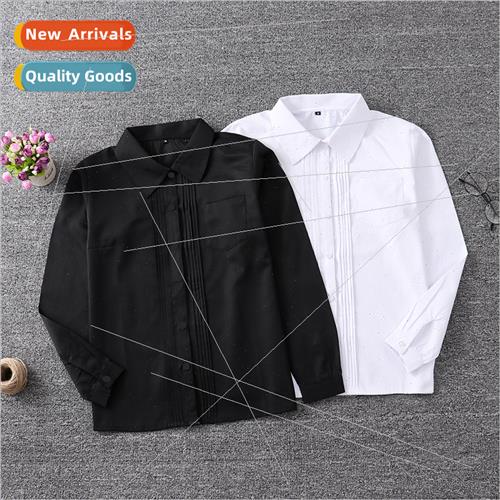 JK Pointed Collar Front Organ Pleat Shirt Long Sleeve Square
