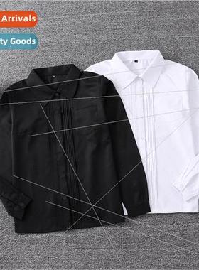 JK Pointed Collar Front Organ Pleat Shirt Long Sleeve Square