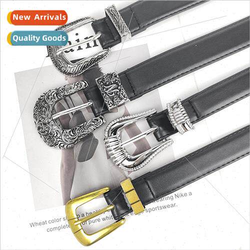 Europe fashion ladies pin buckle three-piece set retro wide