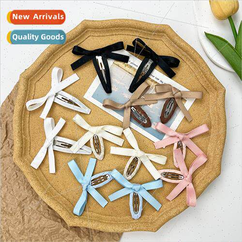 new Korean  bow hairpin sweet girl side bangs clip broken ha