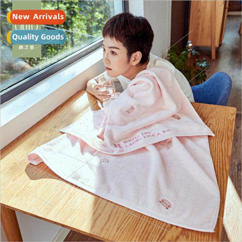 Cotton 40 strands bath towel cartoon embroidery adult bath t