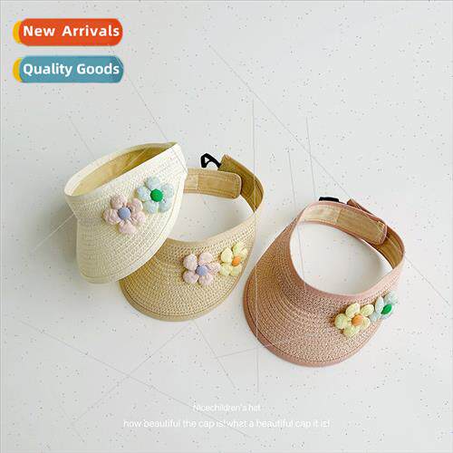 Children empty top straw hat summer small fresh sun hat Yanq