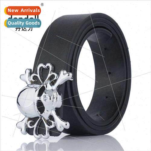 2017 New Ghost Head Men Belt Smooth Buckle Hundred Women Bel