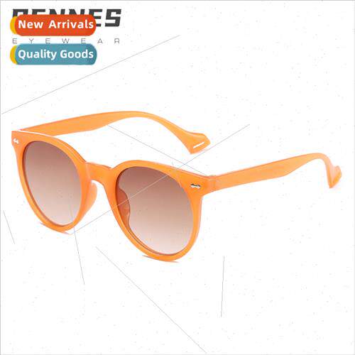 new round frame sunglasses rice nail Europe concave shades s