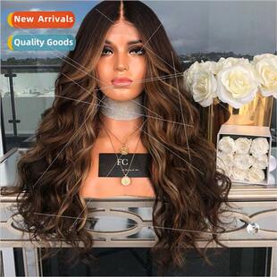 Europe Wigs COS Medium Big Wave Mixed Brown Hairs Halloween