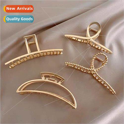 Korea metal hair clips female back head shark clip ins bath