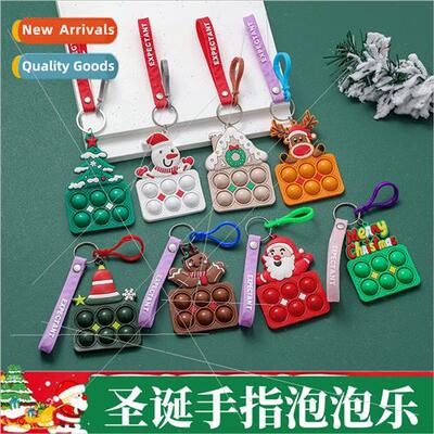 Creative Christmas charm finger bubble music keychain Santa