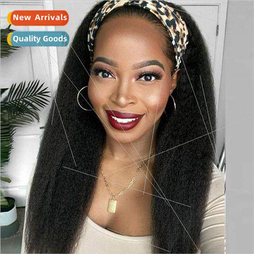 Headband Wig Europe Wigs Women Long Yaki Black Chemical Fibe
