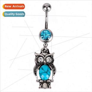 Navel Jewelry Turquoise Anchor Owl Buddha Hand Combo Set Bel