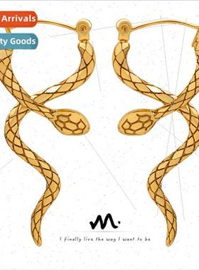 Europe Snake Cross Around Spirual Snake Earrings High Cool F