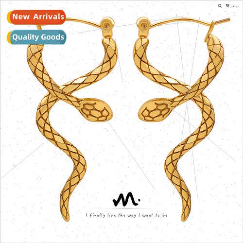 Europe Snake Cross Around Spirual Snake Earrings High Cool F
