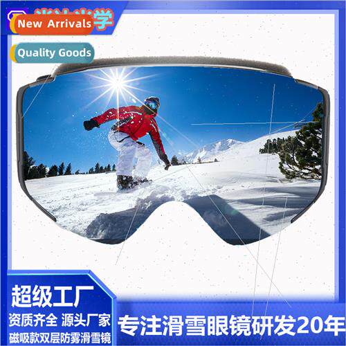 Magnetic Ski Goggles Adult HD Anti-fog Goggles Anti-Glare Wi
