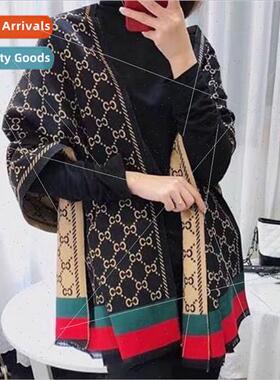 Plaid scarf women fall winter EnglFD shawl thousbirds grid t