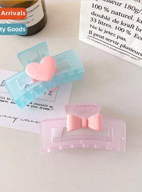 Square acrylic coiled hair grip clip female large shark clip