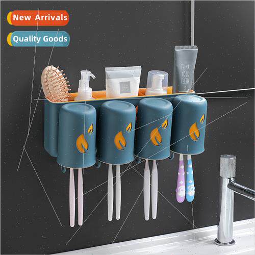 No-punch toothbrush tooth cup shelf cleanser comb storage bo