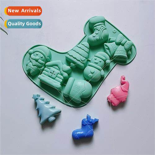 7-link Christmas Stocking Tree Snowman 610 licone Molds Cand
