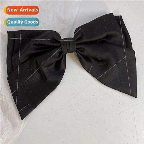 Black large bow hair clips back head spring clip ins advance