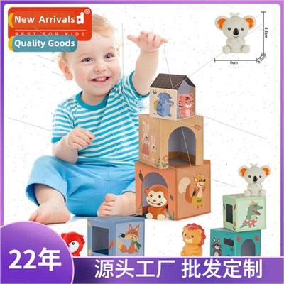 Soft plastic animal nesting house shape cognitive matching h