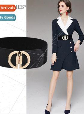 Europe fashion ladies metal double D buckle head elastic ela