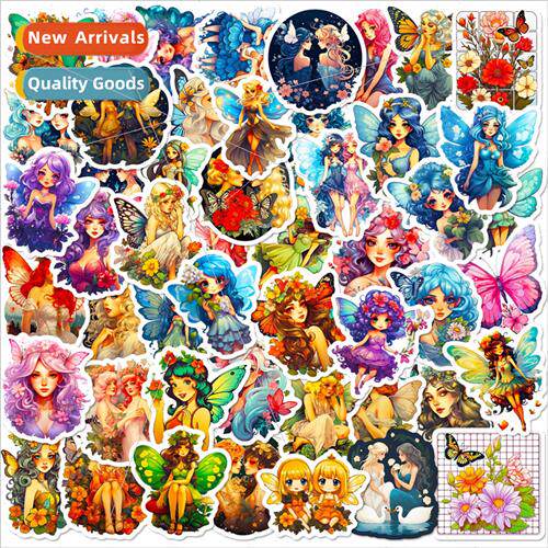 50 Butterfly Fairy Stickers Childrens Magical Pixie Decorati