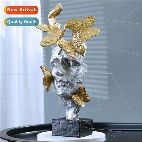 Art figure sculpture resin ornament creative human face stic