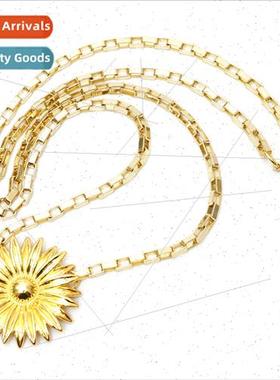 Runway  fashion sunflower waist chain female metal chain su