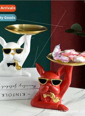 mple bulldog key tray ornament living room TV cabinet entran