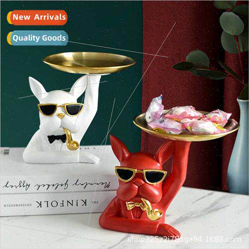 mple bulldog key tray ornament living room TV cabinet entran